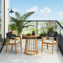Load image into Gallery viewer, Outdoor 3 Pieces Acacia Wood Dining Set With Cushions