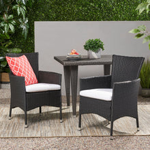 Load image into Gallery viewer, Dimensional Outdoor Dining Chair With Cushion Seat And Iron Frame (Set of 2)