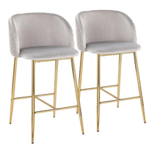 Load image into Gallery viewer, Fran - Pleated Waves Contemporary / Glam Fixed Height Counter Stool (Set of 2)