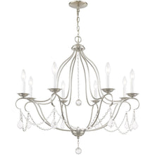 Load image into Gallery viewer, Eight Light Metal Dimmable Chandelier With Shades - Nickel