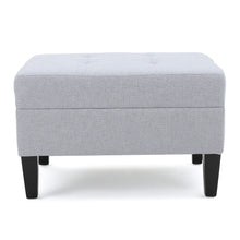 Load image into Gallery viewer, Contemporary Ottoman Footstool With Tufted Upholstery - Light Gray
