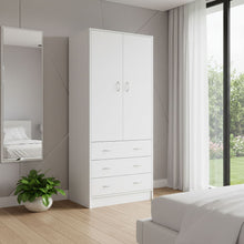 Load image into Gallery viewer, 71" Two Door Three Drawer Combo Dresser - White