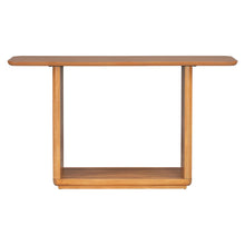 Load image into Gallery viewer, Console Table With Curved Corners And U Base Design - Natural Wood Veneer - Natural