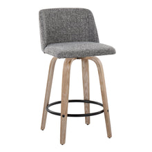 Load image into Gallery viewer, Toriano - Contemporary Fixed-Height Counter Stool & Swivel With Round Footrest (Set of 2)