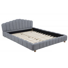 Load image into Gallery viewer, Queen Upholstered Platform Bed, Low Profile Frame - Light Blue