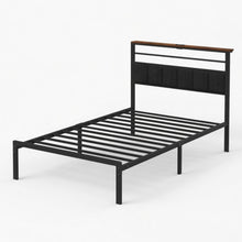 Load image into Gallery viewer, Platform Bed Frame With Charging Station & Headboard Storage