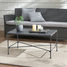 Load image into Gallery viewer, Luna - Outdoor Iron Coffee Table - Black Brush Silver