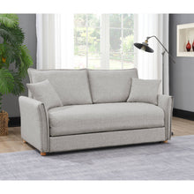 Load image into Gallery viewer, Oren - Chenille Sleeper Sectional Sofa With Storage 2 Toss Pillows - Gray