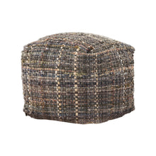 Load image into Gallery viewer, Koki - Handcrafted Fabric Pouf Recycled Denim And Paper Chindi - Khaki