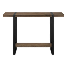 Load image into Gallery viewer, 47" Wood And Metal Distressed Sled Console Table With Shelf - Black And Brown