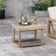 Load image into Gallery viewer, Outdoor Square Side Table With Acacia Wood Frame - Brown