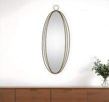 Load image into Gallery viewer, 34" Oval Metal Framed Accent Mirror - Gold