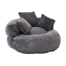 Load image into Gallery viewer, Oversized Bean Bag Chair With 3 Pillows & Armrest - Dark Gray