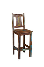 Load image into Gallery viewer, Solid Wood Bar Height Bar Chair - Dark Brown