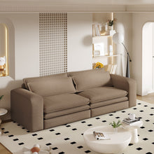 Load image into Gallery viewer, King Size Sleeper Pull Out Sofa Bed, 3 In 1 Convertible Chaise Lounge With 2 Pillows For Living Room - Camel