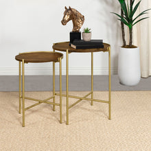 Load image into Gallery viewer, Genevieve - 2 Piece Round Nesting Table - Gold