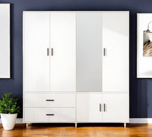 Load image into Gallery viewer, 71" Mirro Five Door Two Drawer Combo Dresser - White