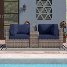 Load image into Gallery viewer, Outdoor Seating Group With Cushions 2 Person - Gray