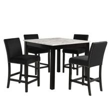 Load image into Gallery viewer, Modern 5 Piece Counter Height Dining Set With Tufted Nail Head Chairs