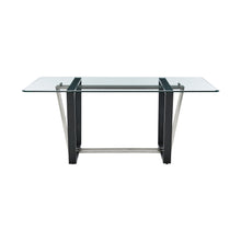 Load image into Gallery viewer, 72" Glass And Iron Sled Base Dining Table - Black
