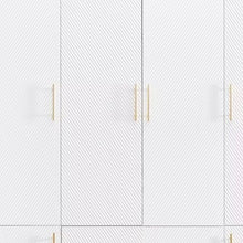 Load image into Gallery viewer, 74" Carved Geometric Six Door Three Drawer Combo Dresser - White