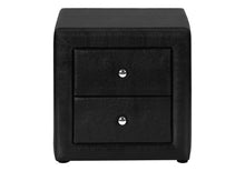 Load image into Gallery viewer, Faux Leather Two Drawer Nightstand - Black