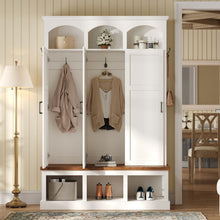 Load image into Gallery viewer, Classic Arched Design Hall Tree With 3 Hidden Storage