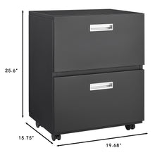 Load image into Gallery viewer, Office Furniture Copier Cabinet 2 Door Steel Copier Stand Mobile Pedestal File Printer Stand - Black