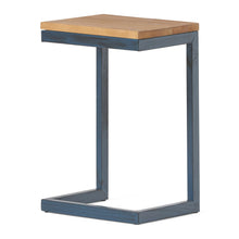 Load image into Gallery viewer, Small C Shaped End Table With Iron Base And Fir Wood Top - Black