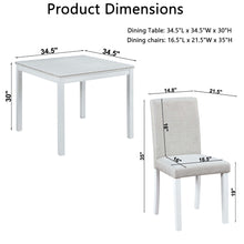 Load image into Gallery viewer, Dining Table Set With Crystal Decoration And Upholstered Chairs