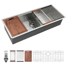 Load image into Gallery viewer, Undermount Workstation Kitchen Sink Stainless Steel Single Bowl