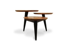 Load image into Gallery viewer, Solid Wood Round Distressed Coffee Table - Black And Natural Brown