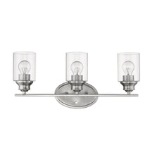 Load image into Gallery viewer, Three Light Wall Light With Clear Glass Shade - Silver