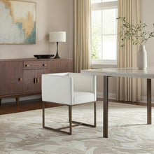 Load image into Gallery viewer, Upholstered Fabric Dining Arm Chair - Off White