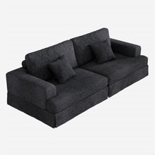Load image into Gallery viewer, Chenille Modular Stainless Steel Sleeper Sofa With Toss Pillows - Gray