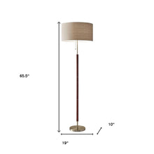 Load image into Gallery viewer, Traditional Shaped Floor Lamp With Drum Shade - Brown