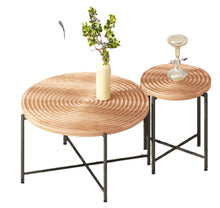Load image into Gallery viewer, Coffee And End Table Set Waterproof Cover (Set of 2) - Natural Wood / Brown
