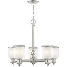 Load image into Gallery viewer, 5-Light Dimmable Chandelier With Shades - Nickel