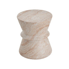 Load image into Gallery viewer, Outdoor / Indoor Lightweight Concrete Side Table With Travertine - Beige