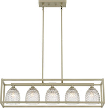 Load image into Gallery viewer, Kitchen Island Five Light Metal Dimmable Chandelier With Shades - Clear