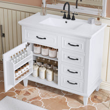 Load image into Gallery viewer, Modern Bathroom Vanity With Sink Top, Flip Drawers, Adjustable Shelf