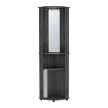 Load image into Gallery viewer, 75" Wood Ribbed Texturere Corner Bar Cabinet With Two Doors - Gray