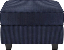 Load image into Gallery viewer, Corduroy Storage Ottoman - Blue / Black