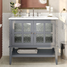 Load image into Gallery viewer, Bathroom Vanity With Ceramic Sink, Adjustable & Open Shelf