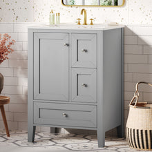 Load image into Gallery viewer, Modern Bathroom Vanity With Sink, Freestanding Cabinet With Drawers And Shelves