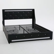 Load image into Gallery viewer, Wingback Upholstered Bed Frame With LED Lights, Charging Station