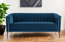 Load image into Gallery viewer, Sofa With Silver Legs - Blue