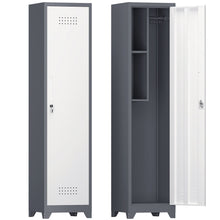 Load image into Gallery viewer, Broom Storage Cabinet Narrow Slim With Hooks And Shelves, Heavy-Duty