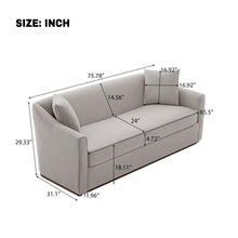 Load image into Gallery viewer, 3 Seater Sofa With Wrap Around Armrests And Throw Pillows