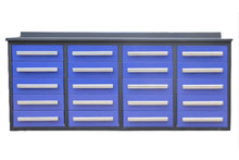 Load image into Gallery viewer, Garage Storage Cabinets With Workbench (With 20 Drawers) - Blue